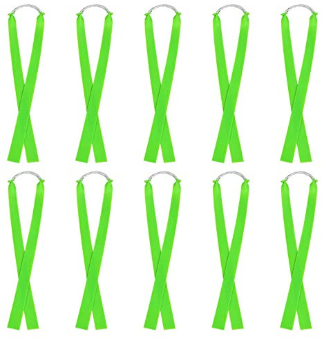 Lot de 10 bandes plates en caoutchouc de 1 mm d'épaisseur pour lance-pierre - Bandes de rechange en caoutchouc très élastiques et puissantes pour lance-pierre - Vert