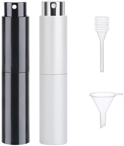 Prmape 2 Stück Parfümzerstäuber Leer 10ml, Parfum Zerstäuber für Unterwegs, Mini Parfümflasche Nachfüllbar, Parfümzerstäuber Nachfüllbar 10ml für Reise Handtasche Unterwegs