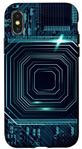 iPhone X/XS Motherboard Microchip Circuit Black IT Computer Background Case
