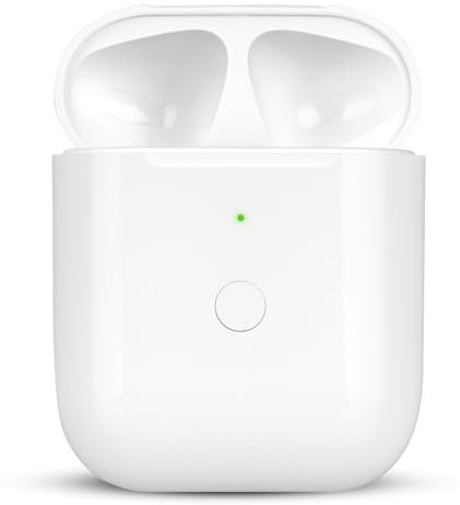 Custodia di ricarica di ricambio per AirPod compatibile con AirPods 1a 2a generazione, custodia di ricarica wireless da 550 mAh, pulsante di sincronizzazione accoppiamento Bluetooth (senza auricolari)