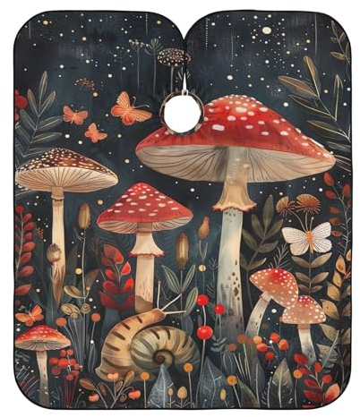 Enchanted Mushrooms Haarschneideumhang, wasserdichter Haarstyling-Umhang, Salon-Haarschürze, 164,8 x 140 cm