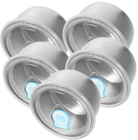 Amosfun Metallbehälter Zur Aufbewahrung Von Lebensmitteln Lunchbox Aus Edelstahl Luftdichte Trockenlagerung Kreisform 5-teiliges Set