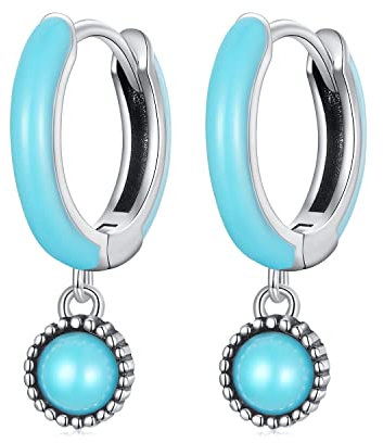 Türkis Ohrclips 925 Sterling Silber Ohrringe