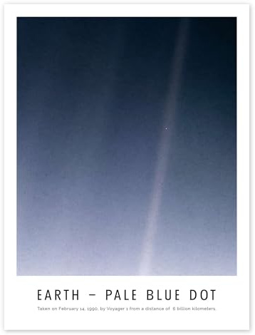 NASA Earth - Pale Blue Dot Poster 13 x 18 cm | Carl Sagan Voyager Hubble Webb NAC HST Astronomie Astrophysik Raumfahrt Weltraumforschung Weltraumfotografie Forschung All
