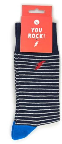 Love Kates Snazzy Socks You Rock! Lightening Bolt Mens Socks Size 9-11.5 Novelty Sock Gift LKSOCK020