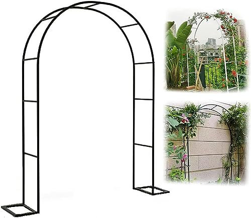 Extra Wide Garden Arch for Roses Climbing Plants Support Large 300/350Cm Arbor Archway with Wedding Arch Tall Pergola Trellis and Grape Vines Black W180*H220cm