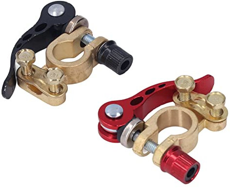 2PCS Car Battery Terminal Connector Quick Disconnect and Release Positive Negative Clamps Featu Tapered Hole for Both Positive Negative Termin These Clamps Snug