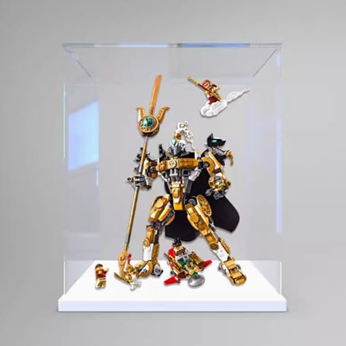 Acryl Display Box für Lego 80065 Erlangshen Mecha Modell, Transparent Staubdichte Display Box Aufbewahrungsbox Kompatibel mit Lego 80065 Modell (Modell Nicht Enthalten) (Öffnen Sie die Tür B)