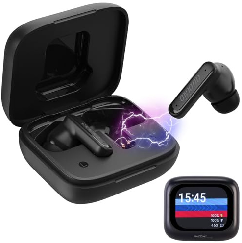 auvisio Earbuds: Kabellose In-Ear-Kopfhörer mit Touchscreen-Ladecase & Noise-Cancelling (in Ear Kopfhörer Bluetooth, Headphone, TWS)