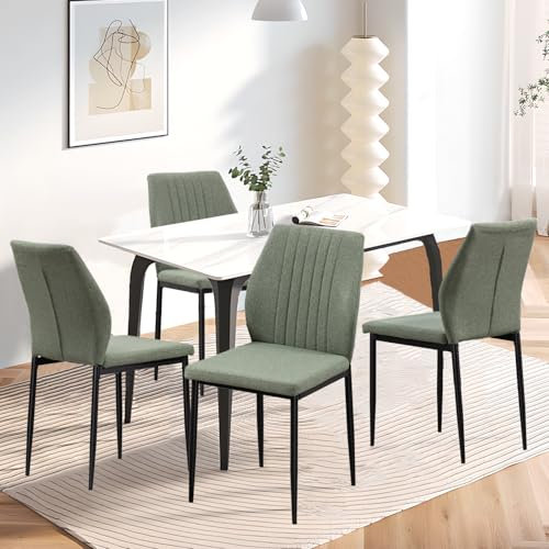BRTHORY Esszimmerstühle 4er Set Gepolsterter Küchenstuhl mit Rückenlehne Polsterstühle künstlicher Stoff Dining Chair Küchenstuhl Moderne Sessel für Esszimmer, Wohnzimmerstühle