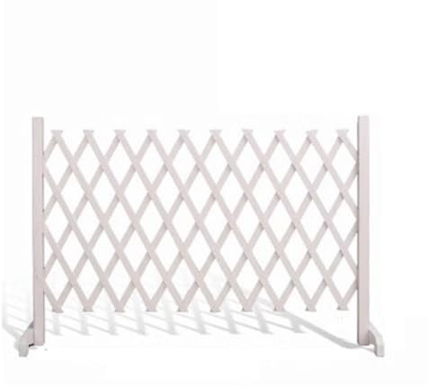 GZHERVICES Ausziehbarer Gartenzaun, einziehbares Sofort-Zauntor aus Holz, freistehende Holzzauntrennung, Blumenrand-Wanddekoration aus Holzgitter(Weiß,170x70 cm)