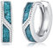 Midir&Etain Türkis Ohrringe Creolen 925 Sterling Silber Hypoallergen Türkis 15mm Huggie Ohringe Schmuck Geburtstags Geschenk für Prime Herren Damen
