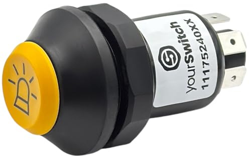 yourSwitch 11175240XX Druckschalter mit Arretierung Rundumleuchte 12V | kompatibel mit Same Deutz-Fahr 2.7659.118.0 | COBO 1025545 | Silver 80-180 | Explorer 40-110 | Dorado F/S/V | Frutteto3