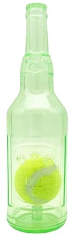 Steowsey Dog Toy Water Bottle Cruncher Chew Bottle Toys for Dogs Plastic Water Bottle Chew Toys for Dogs with Ball Green