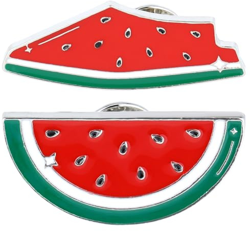 Gatuida Wassermelonen-Brosche Obst Anstecknadel Für Kleidung Schal-Brosche Für Frauen Reversabzeichen Für Pullover Strickjacken Und Kragen 2 Stück