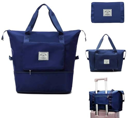 Jahomieo Large Capacity Foldable Travel Bag, Expandable Waterproof Carry on Bag, Dry and Wet Separation SPOR Duffel Bags