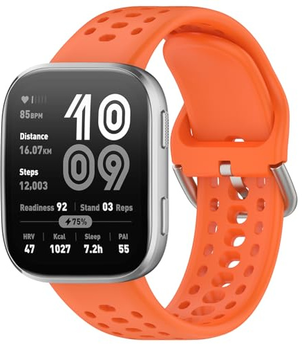 Nacorulu Compatible with Amazfit Bip 6 Band, 22mm Width Silicone Replacement Strap for Amazfit Bip 6 Smartwatch (Orange)