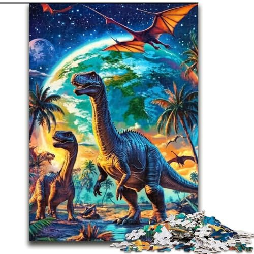 Puzzle 1000 Teile Dinosaurier 1000-teiliges Puzzle Herausforderndes Denkspiel für Teenager, perfekt als Heimdekoration oder Geschenk (Größe 26x38cm)