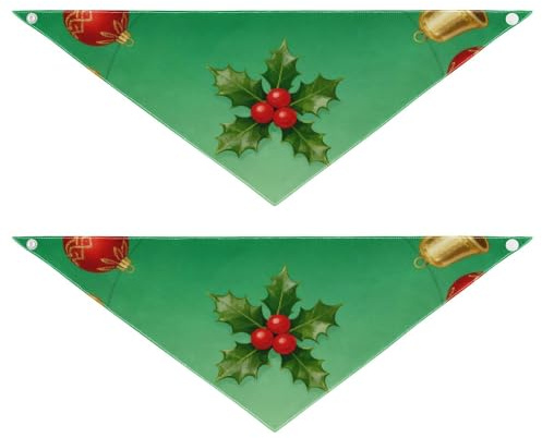 Weihnachtskranz für Hunde, verschleißfest, 2 Stück, für Haustiere im Freien, die sich verkleiden möchten, 50,8 x 17,8 cm, 7,6 cm