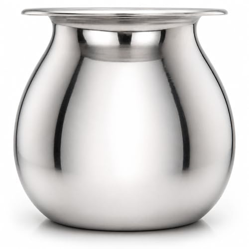 360 ML Stainless Steel Lota - Traditional Indian Water Pot & Pooja Kalash, Multipurpose Vessel Jug for Dahi, Lassi, Milk, Durable, Rust-Proof, Easy to Clean Kitchen Utensil, Home Altar & Temple Decor