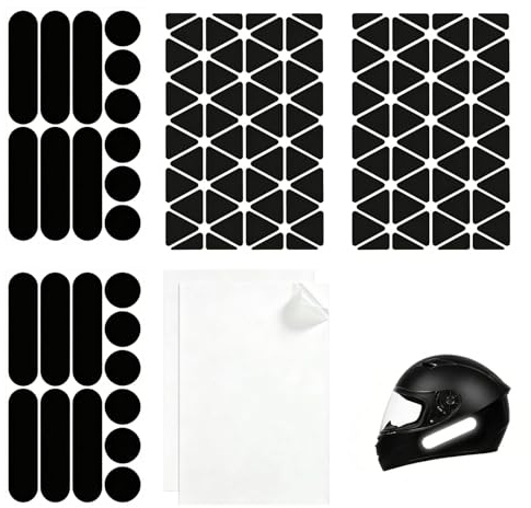 Pegatinas Reflectantes para Coche, Bicicleta, Moto y Casco, Kit de 6 Piezas con Alta Visibilidad Nocturna, Adhesivos Reflectores Impermeables con Película de Transferencia