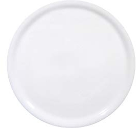 HENDI Assiette à Pizza Ronde en Porcelaine Émaillée, Assiette Unie pour Servir la Pizza, Compatible Micro-ondes et Lave-vaisselle, ⌀330mm, Blanc (Lot de 6)