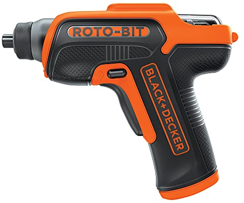BLACK+DECKER 4V MAX Electric Screwdriver, Cordless, 180 RPM, 8 Bits with Built-in, Storage Compartment, Batteries Included (BDCS50C)