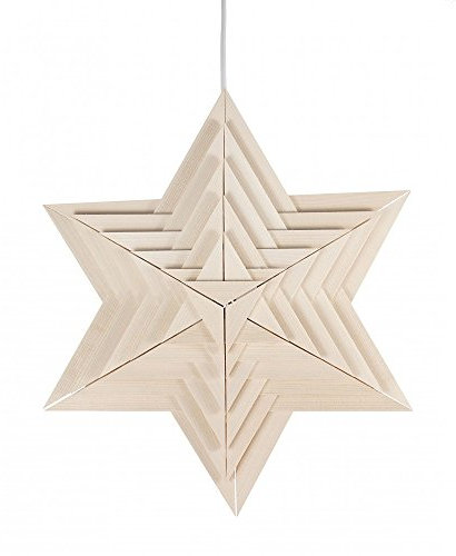 Dregeno Erzgebirge - Weihnachtsstern aus Holz elektrisch beleuchtet - Ø 40cm