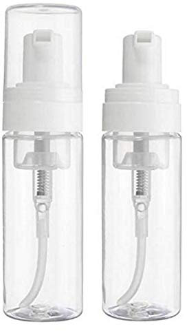 2PCS 100ml Empty Portable Clear Plastic Travel Pump Bottle Refillable Cosmetics Soap Foamer Dispenser for Liquid Soap Shampoo Cosmetic