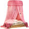 Kaiyei Moskitonetz Universal Himmelbett für Doppel, Einzel, Kinderbetten, Prinzessin Betthimmel Rund mit Klebehaken Schlafzimmer Schmetterling Dekoration Romantisch Palast Pink 200cm ×220cm