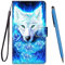 Toucasa Handyhülle für Huawei Mate 20 Lite,Premium Brieftasche PU Leder Flip [Kreativ Gemalt] Stoßfeste Case Handytasche Klapphülle für Huawei Mate 20 Lite (Blu-Ray Wolf)