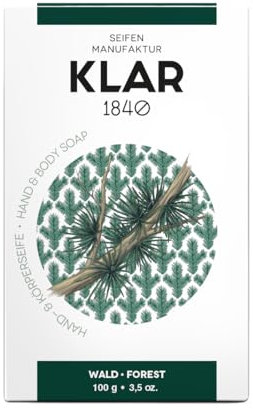 Klar Seifen Waldseife 100g, Cosmos zertifiziert (palmölfrei), geeignet für normale Haut, Seife 10990