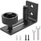 WINSOON Sliding Barn Door Floor Guide Wall Mounted Hardware for Flush Bottom Adjustable Stay Rollers,8 Setup Options,Smooth Wheels Fit Most Closet Pocket Doors, Black