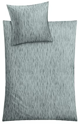 Kleine Wolke Mino Bettwäsche, Baumwolle, Silbergrau, 155x220 cm (80x80 cm)