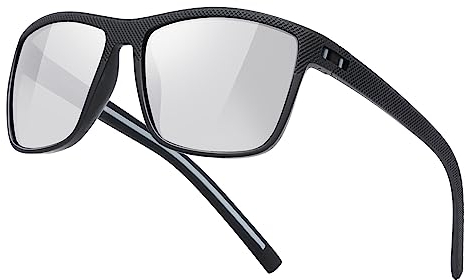 kunchu Polarisierte Sonnenbrille Herren Damen Sportbrille Sonnenbrillen Unisex Klassische Retro Vintage UV400 Schutz Sunglasses Men Rechteckig Schwarz Sonnen brille Männer Für Outdoor Wandern Angeln