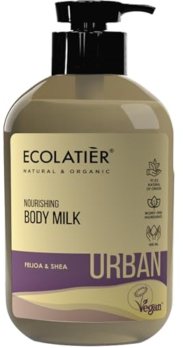 Nährende Body Milk – Feijoa & Shea, Körperlotion für Damen und Herren, Vegan, 97.5% Natürliche Inhaltsstoffe, für Trockene und Reife Haut - 400 ml/ECOLATIER