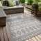 In & Outdoor Teppich Barcelona Wetterfest Balkon Boho Wohnzimmer Küche Skandinavisch Muster Einfarbig 3D Effekt Modern grau Karos Welle 080x150 cm