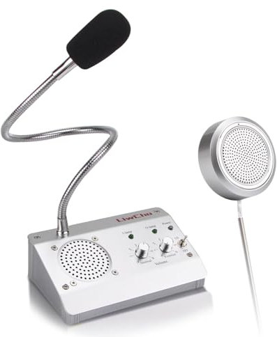 LiwCho Dual-Way Window Intercom System,High Power Speaker,Microphone Speaker for Teller Window, Two Way Interphone for Bank,Hospital,Business,Office.