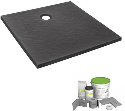 Jacob Delafon Pack Receveur de Douche 90 x 90 Ipso carré Gris Anthracite + Kit d'étanchéité WEDI