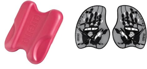arena Pull Kick II Schwimm Trainingshilfe & Vortex Handpaddel, Schwimmbad-Trainingszubehör, Schwimmbad-Paddel mit Verstellbaren Riemen, PVC-frei