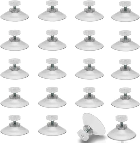 Sixstore 20Pcs Suction Cups Window Suckers Glass Suction Pads 40mm M5 Threads Clear Plastic Sucker Pads Without Hooks for Decor Camping Car Caravan Kitchen Toothbrush Soap Suction Holder