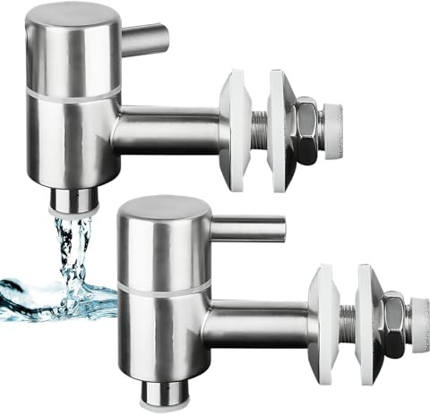 Sporgo 2 Stück Edelstahl Getränkespender Zapfhahn: Ersatzzapfhahn für Getränkespender, Bierzapfhahn Wasserspender Ersatzzapfen, Getränkespender Zapfhahn für Wein Bier Saft Kaffee (16mm) - B