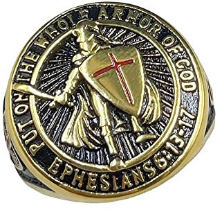 Ring Ornamente, Men's Knight Cross Templar Ring Punk Stainless Steel Seal Jewellery Fashion Personality Hip Hop Rock Unisex Finger