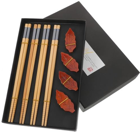 Alipis 1 Ensemble 4 Baguettes Ghibli Sabre Service De Table Maison Réutilisable Vaisselle Portable Avec Étui En Bois