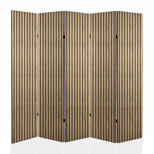 framed concept Paravent Raumteiler | Holzrahmen | 225x172 cm, 5-teilig beidseitig, Sichtschutzwand