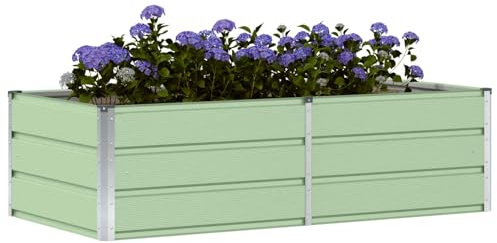 vidaXL Pflanzkübel Grün 160 x 80 x 45 cm Stahl