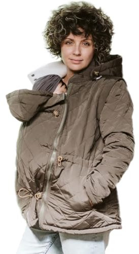 Amarsupiel | Giacca Premaman e Porta Bebè Multifunzionale 5 in 1 | Cappotto Porta Bebè Donna con Cappuccio e Cerniera | Certificato OEKOTEX | Prodotto in UE