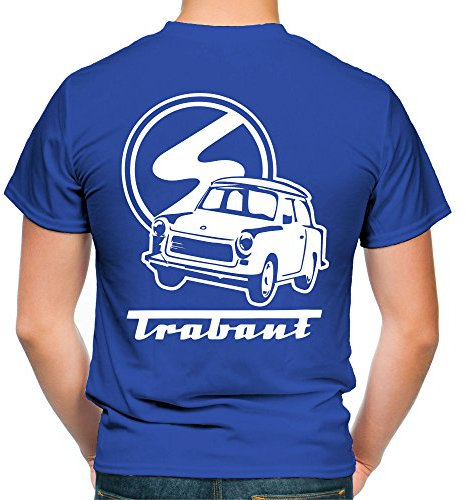 Trabant T-Shirt | DDR Kult Shirt mit Trabi Motiv – Oldtimer Design 600 601 Kübel – Ostdeutschland Nostalgie Geschenk für Fans & Schrauber | M2 FB Blau (M)