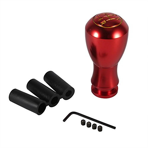 Keenso Auto Schaltknauf, Universal 5 Gang Auto Manual/Automatischer Innenausrüstung Stick Schalthebelknopf Schaltknauf (Rot)
