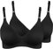 Nur Die 2er Pack Baumwoll BH bügelloser doppellagiger Softcup-BH Bra weich bequem unsichtbar nahtlos unter der Kleidung Damen, schwarz, 90B